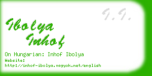 ibolya inhof business card